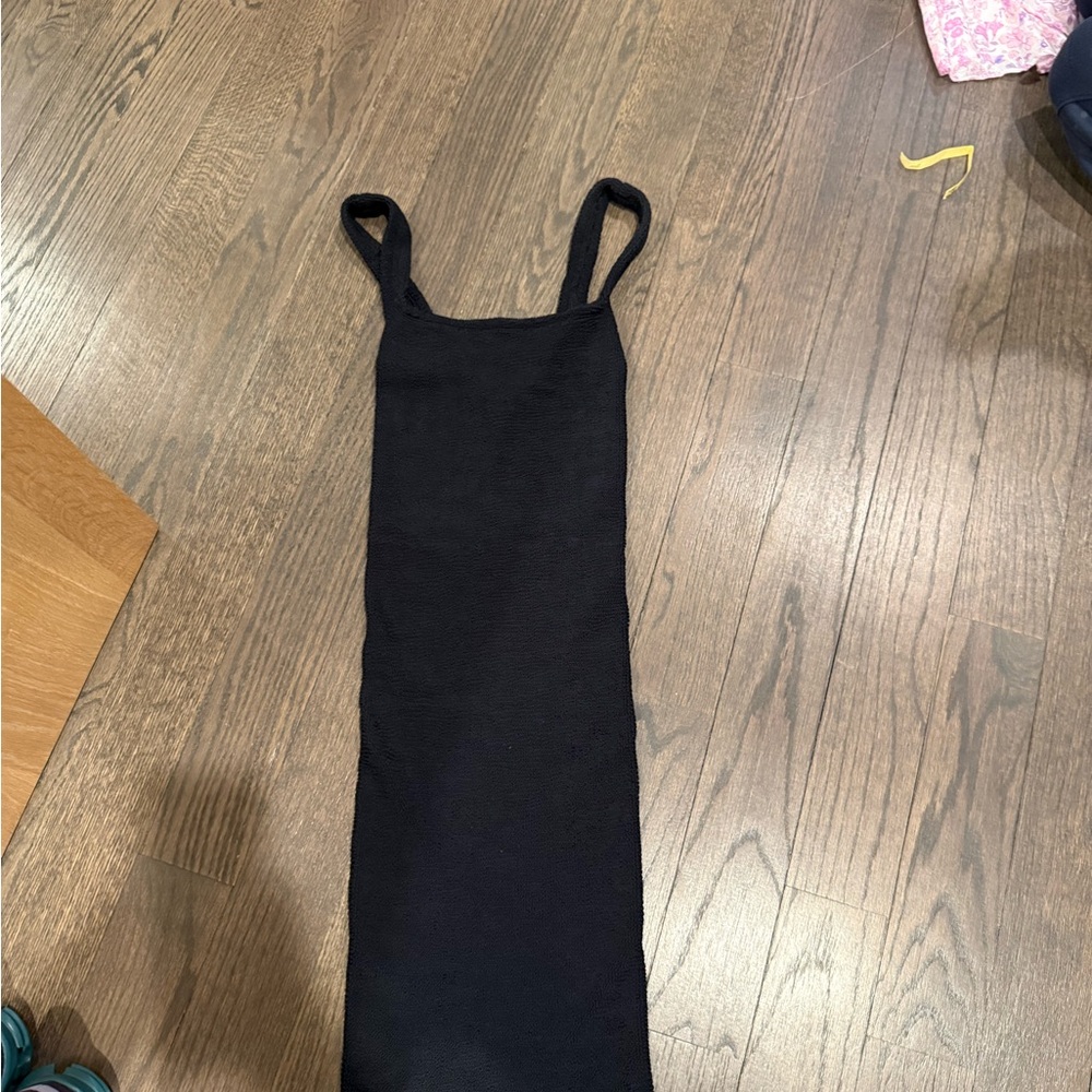 Hunza G Black Midi Dress